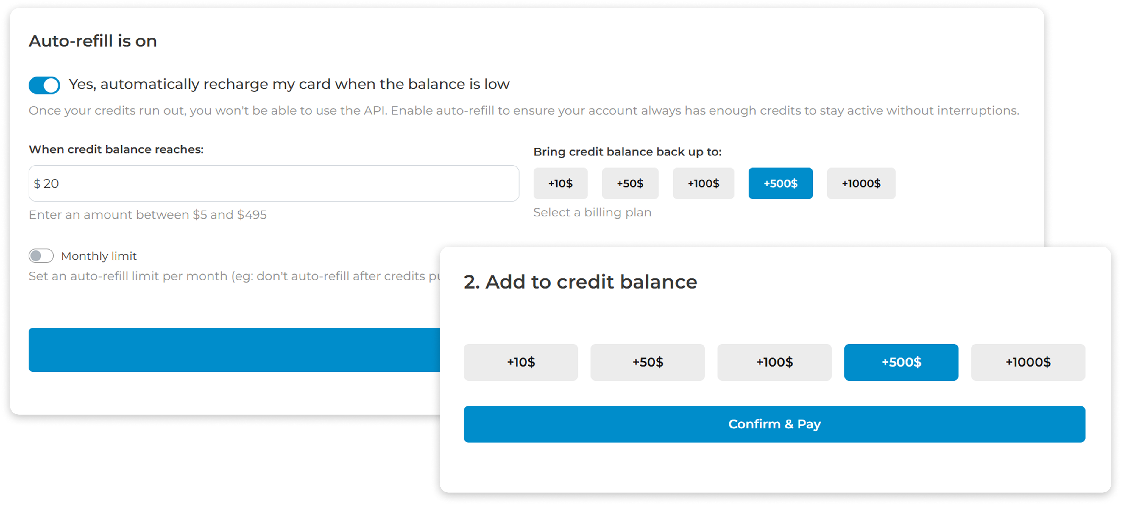 Eden AI budgeting and billing setup