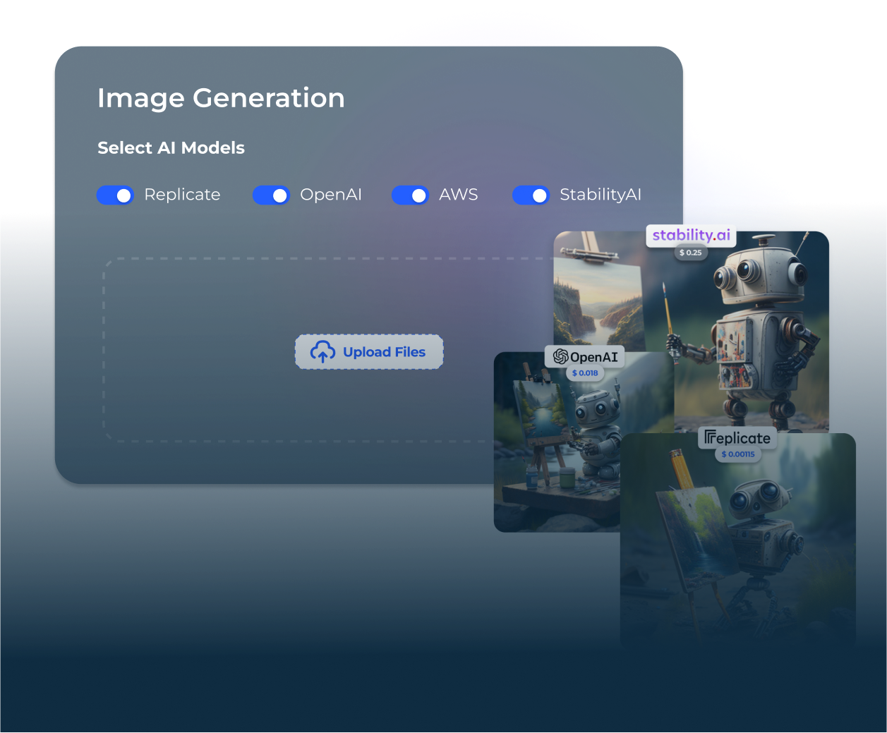 Eden AI Model Comparison UI — step overview